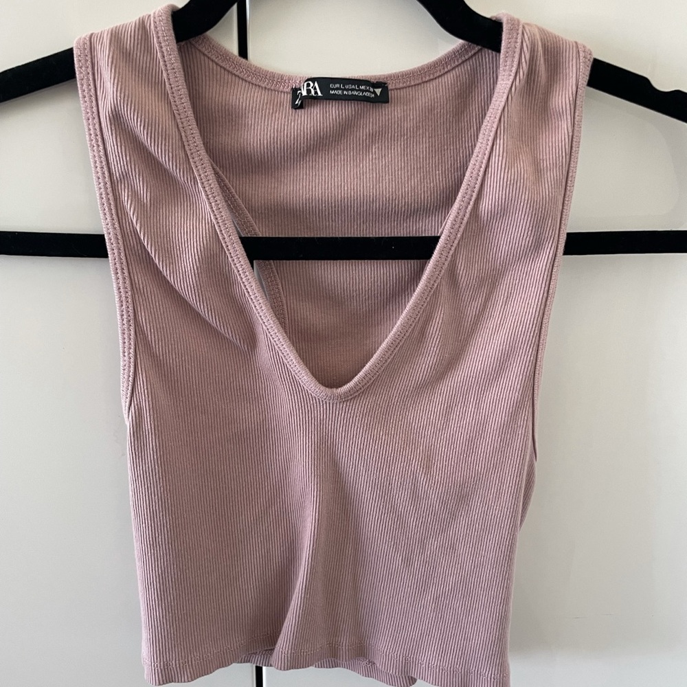 Zara peach pink top